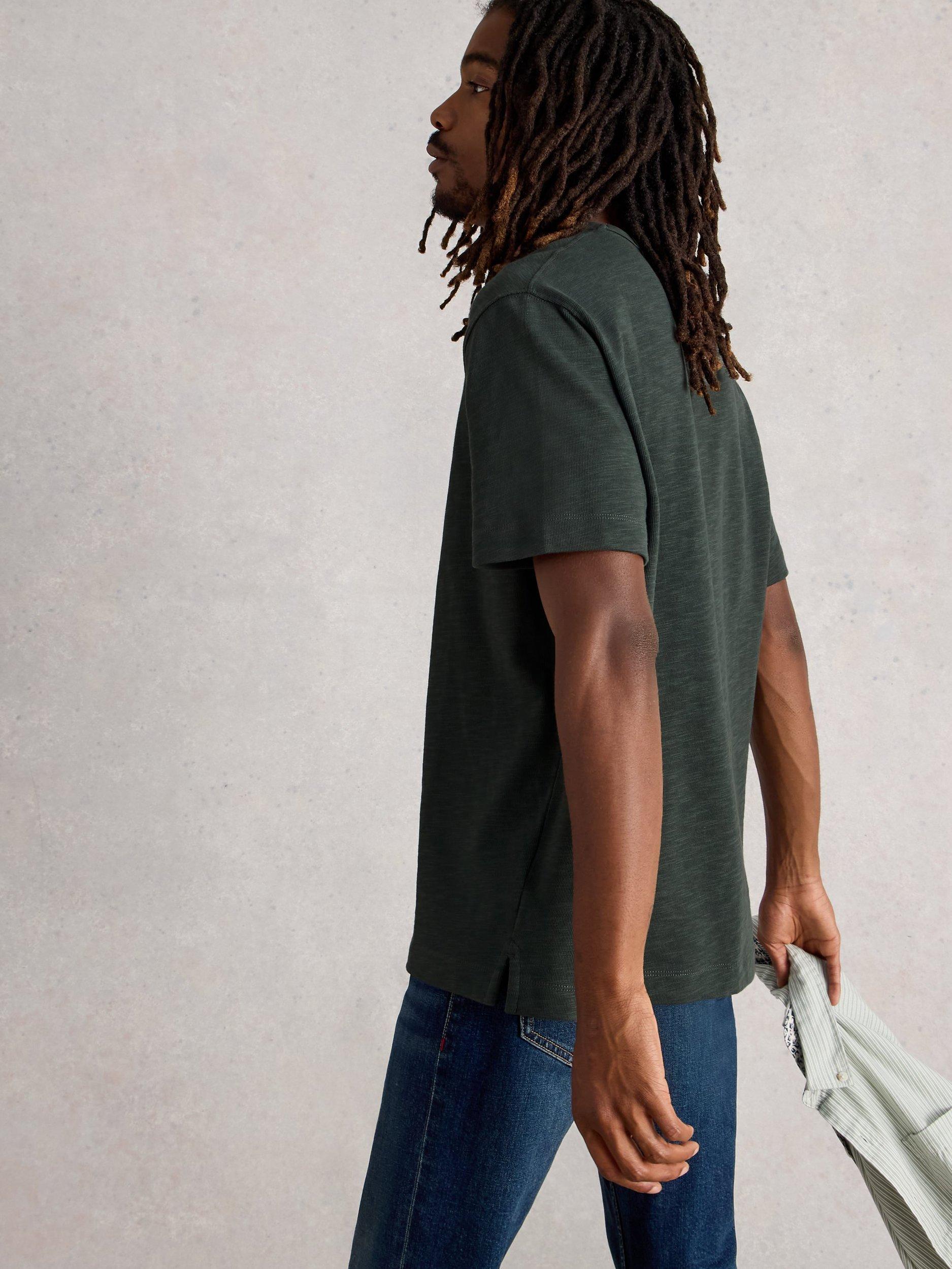 Product image 2 of 6, which shows White Stuff Harrington Crew Neck Cotton T-Shirt, Washed Black, XXS