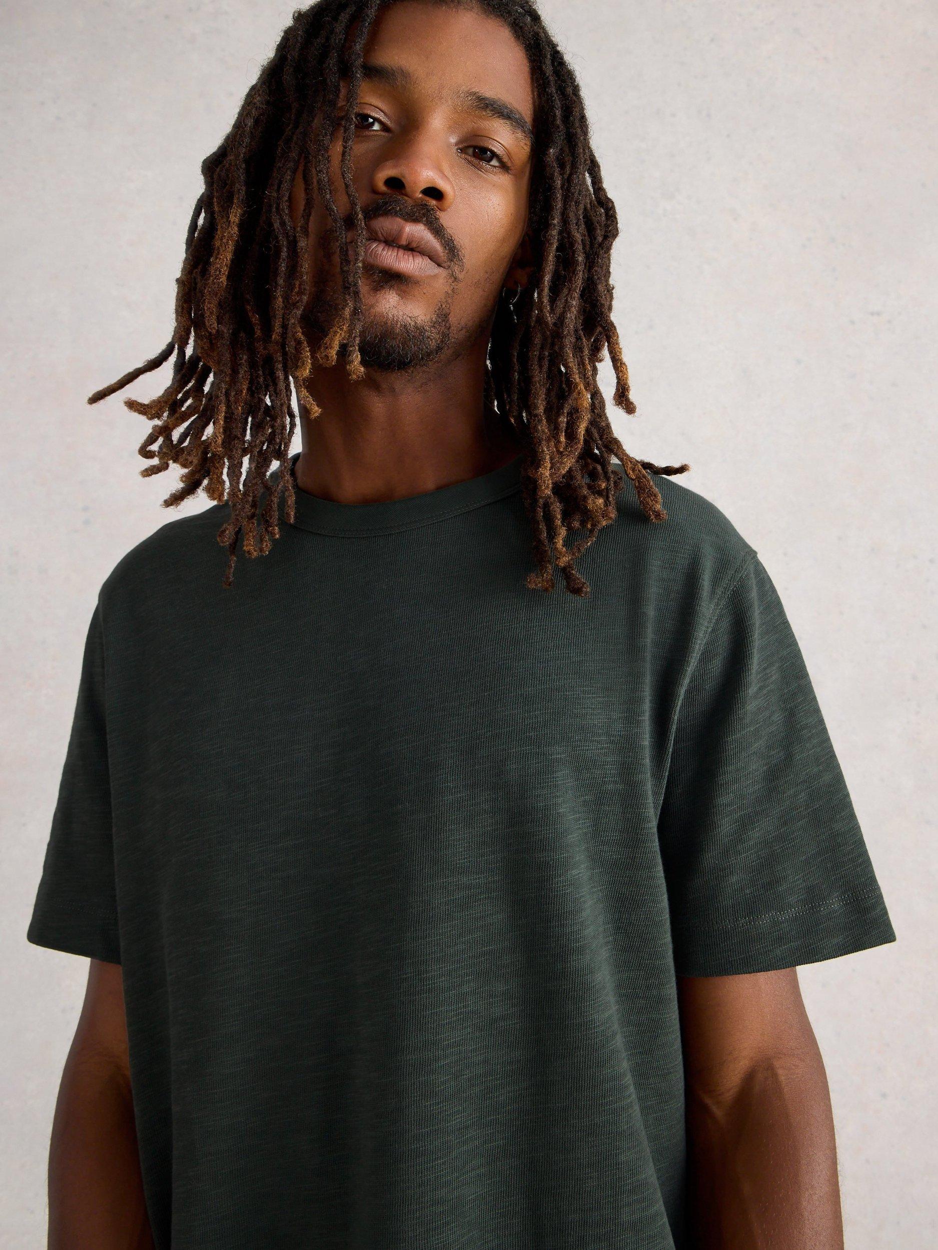 Product image 3 of 6, which shows White Stuff Harrington Crew Neck Cotton T-Shirt, Washed Black, XXS