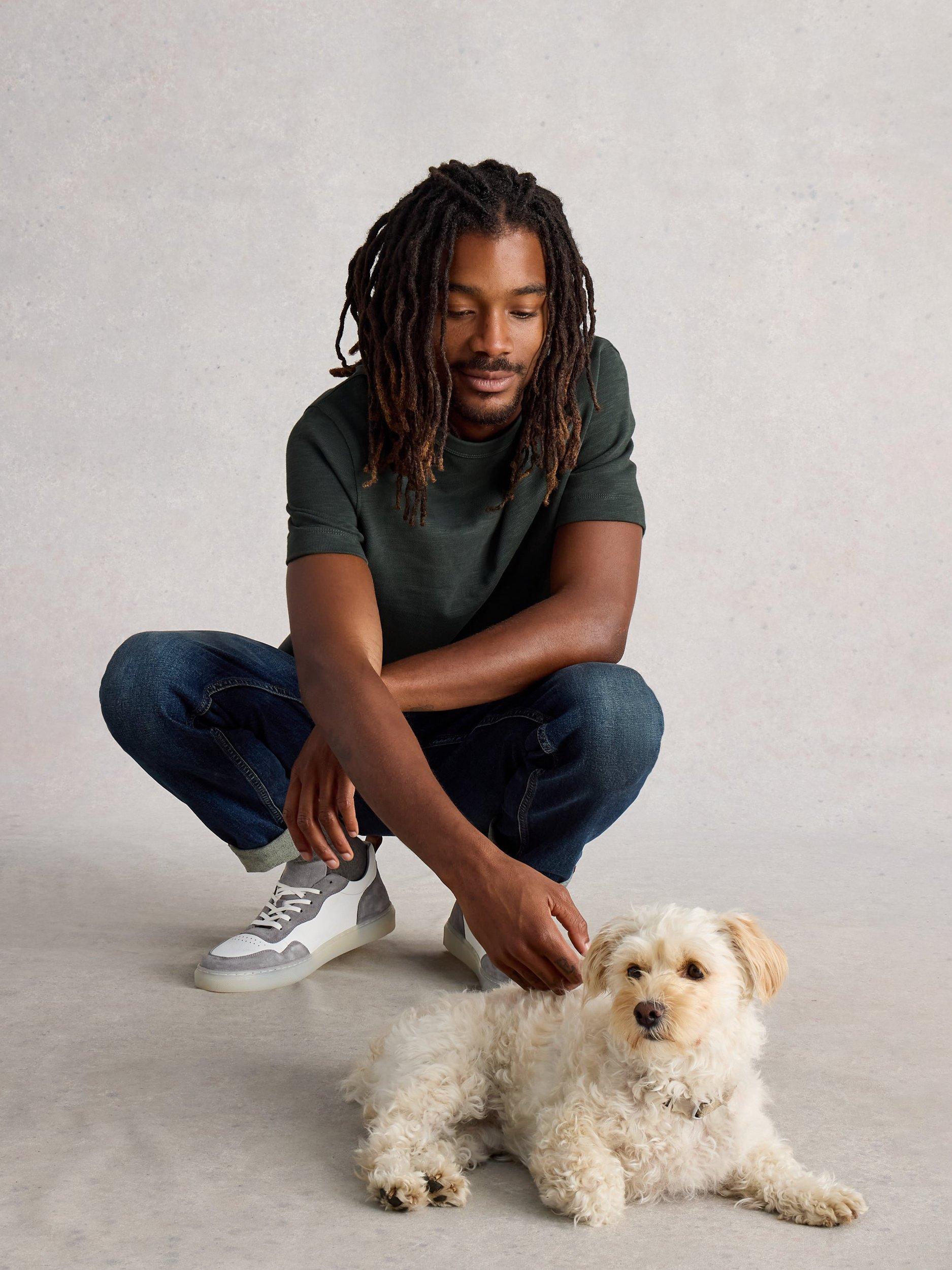 Product image 4 of 6, which shows White Stuff Harrington Crew Neck Cotton T-Shirt, Washed Black, XXS