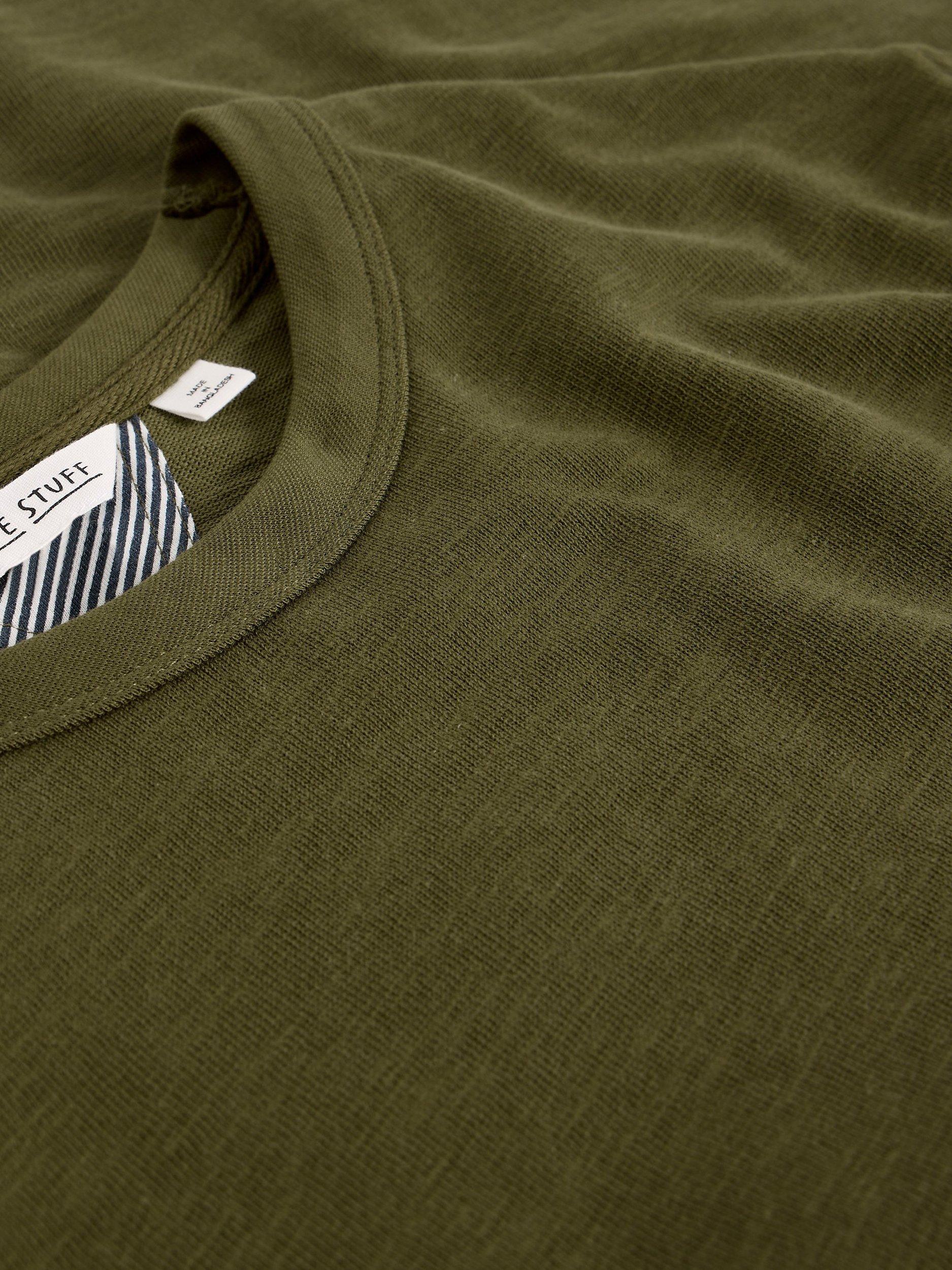 Product image 6 of 6, which shows White Stuff Harrington Crew Neck Short Sleeve Cotton T-Shirt, Khaki, XXS