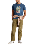 White Stuff Abersoch Cotton Blend Regular Fit Seek Graphic T-Shirt, Blue