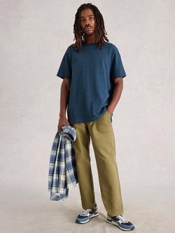 White Stuff Harrington Crew Neck Cotton T-Shirt, Blue