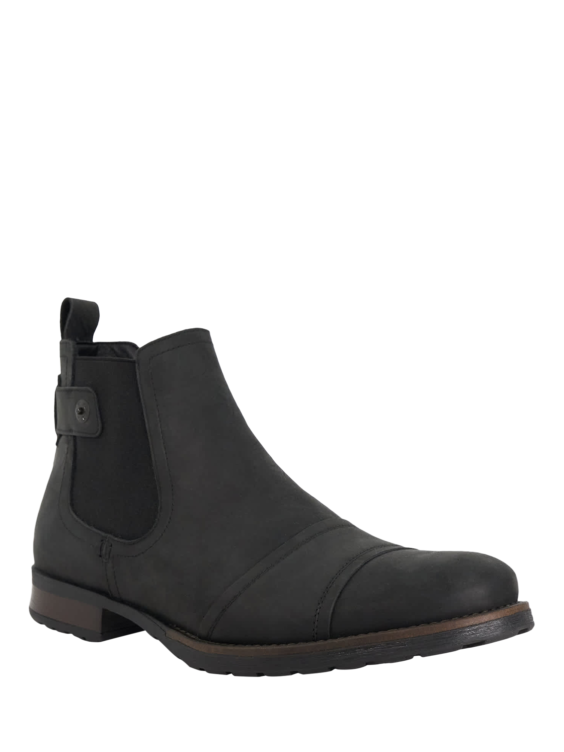 Product image 2 of 5, which shows Dune London Saltwood Leather Ankle Boots, Black, 7