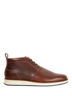 Dune London Smoky Leather Lace Up Ankle Boots, Brown