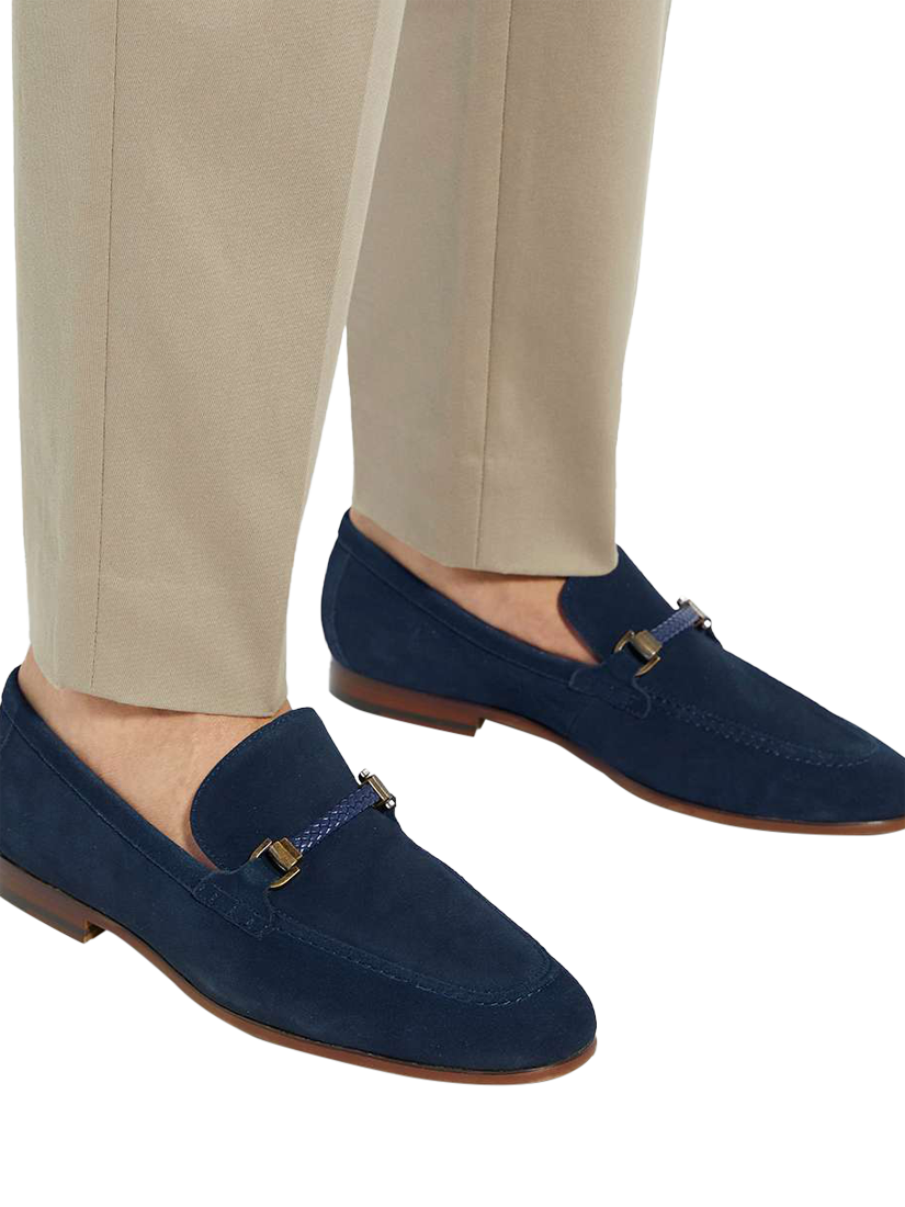 Product image 2 of 6, which shows Dune London Scilly Suede Loafers, Navy, 7