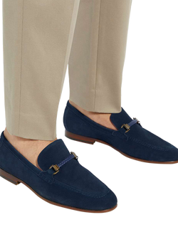 Dune London Scilly Suede Loafers - view 2, Navy