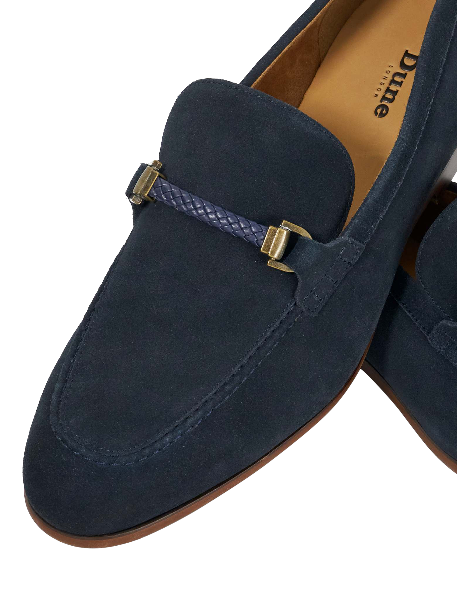 Product image 6 of 6, which shows Dune London Scilly Suede Loafers, Navy, 7