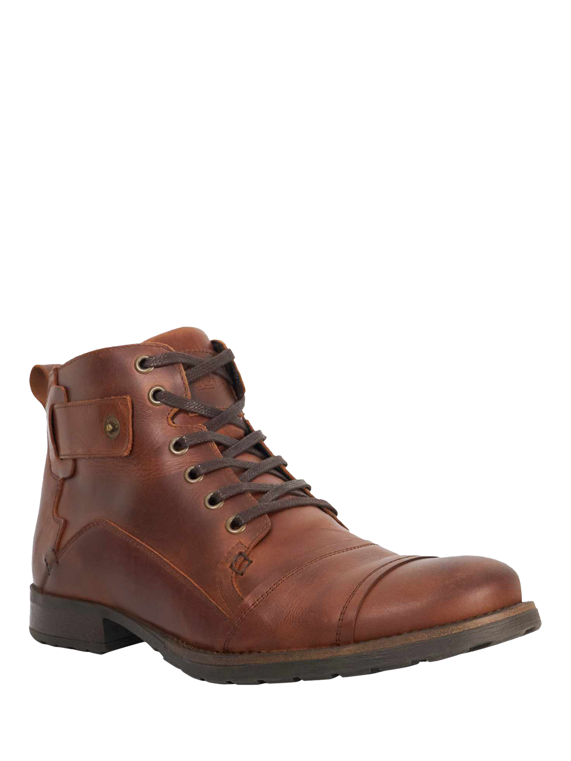 Product image 2 of 5, which shows Dune London Simon Leather Ankle Boots, Tan, 6|6.5