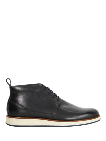 Dune London Smoky Leather Lace Up Ankle Boots, Black