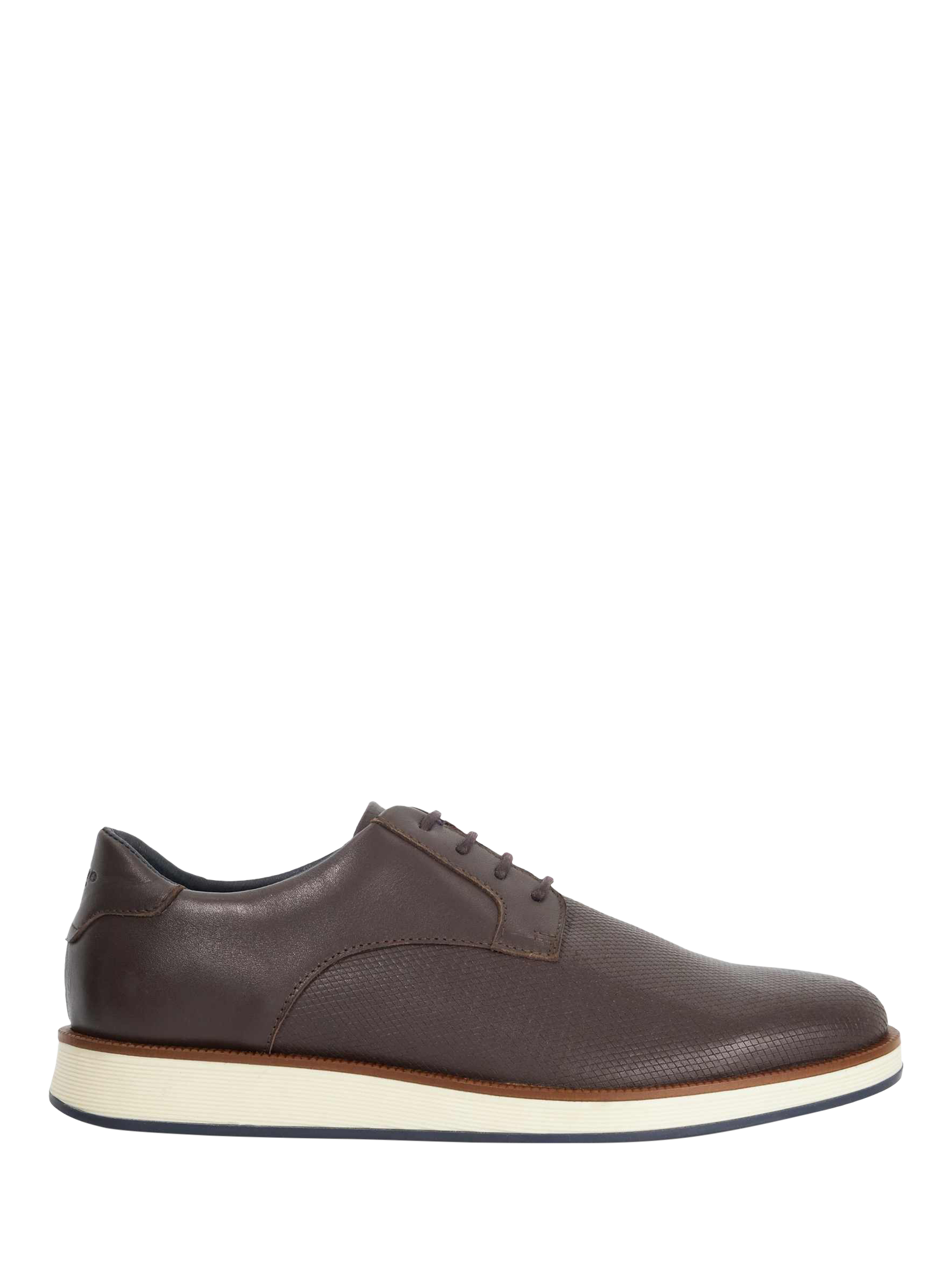 Product image 1 of 6, which shows Dune London Bow Leather Lace Up Derby Shoes, Brown, EU40
