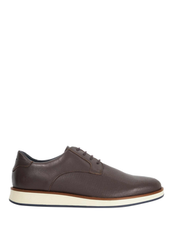 Dune London Bow Leather Lace Up Derby Shoes, Brown