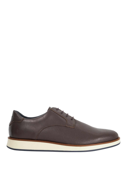 Dune London Bow Leather Lace Up Derby Shoes, Brown
