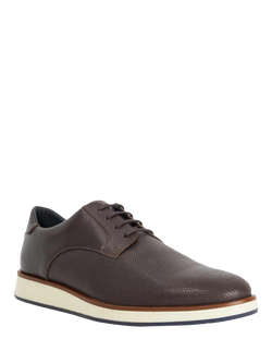 Dune London Bow Leather Lace Up Derby Shoes - view 2, Brown
