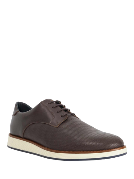 Dune London Bow Leather Lace Up Derby Shoes - view 2, Brown