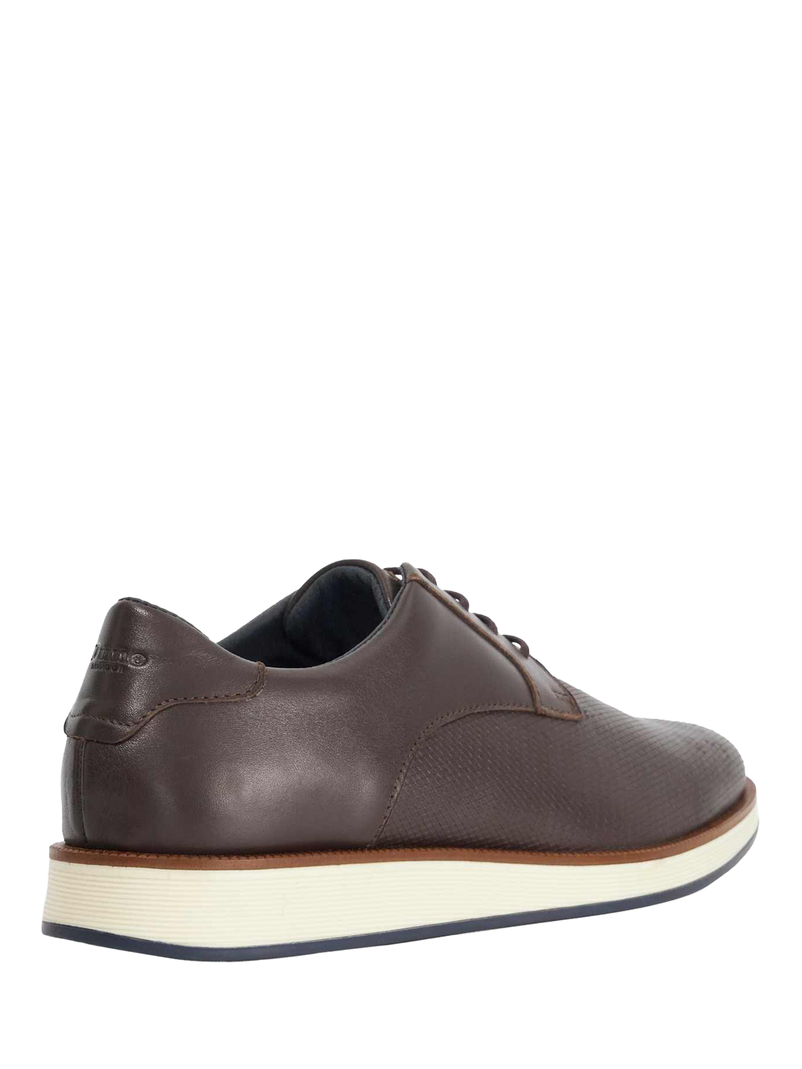 Product image 3 of 6, which shows Dune London Bow Leather Lace Up Derby Shoes, Brown, EU40