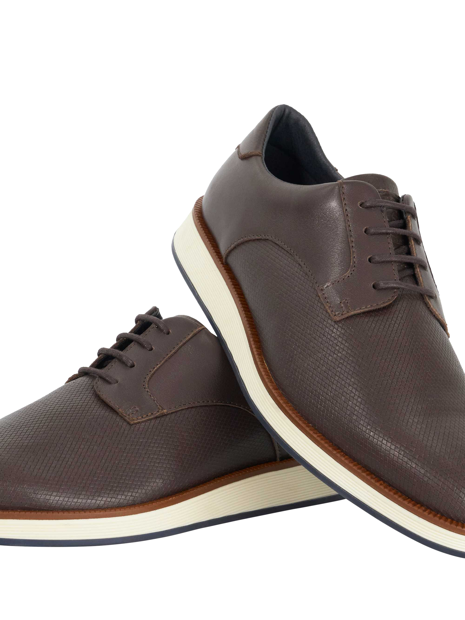 Product image 5 of 6, which shows Dune London Bow Leather Lace Up Derby Shoes, Brown, EU40