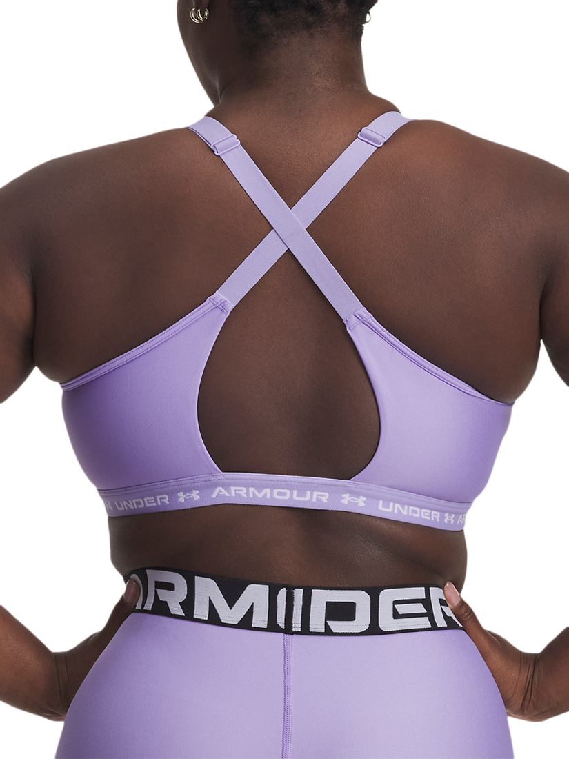 Product image 2 of 2, which shows Under Armour Crossback Low Impact Sports Bra, Transparent / White, XS