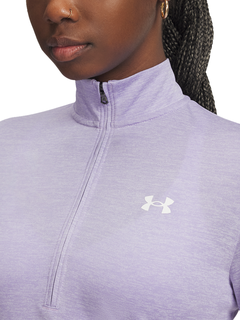 Product image 2 of 3, which shows Under Armour Women's Tech 1/2 Zip Top, Transparent /White, XS