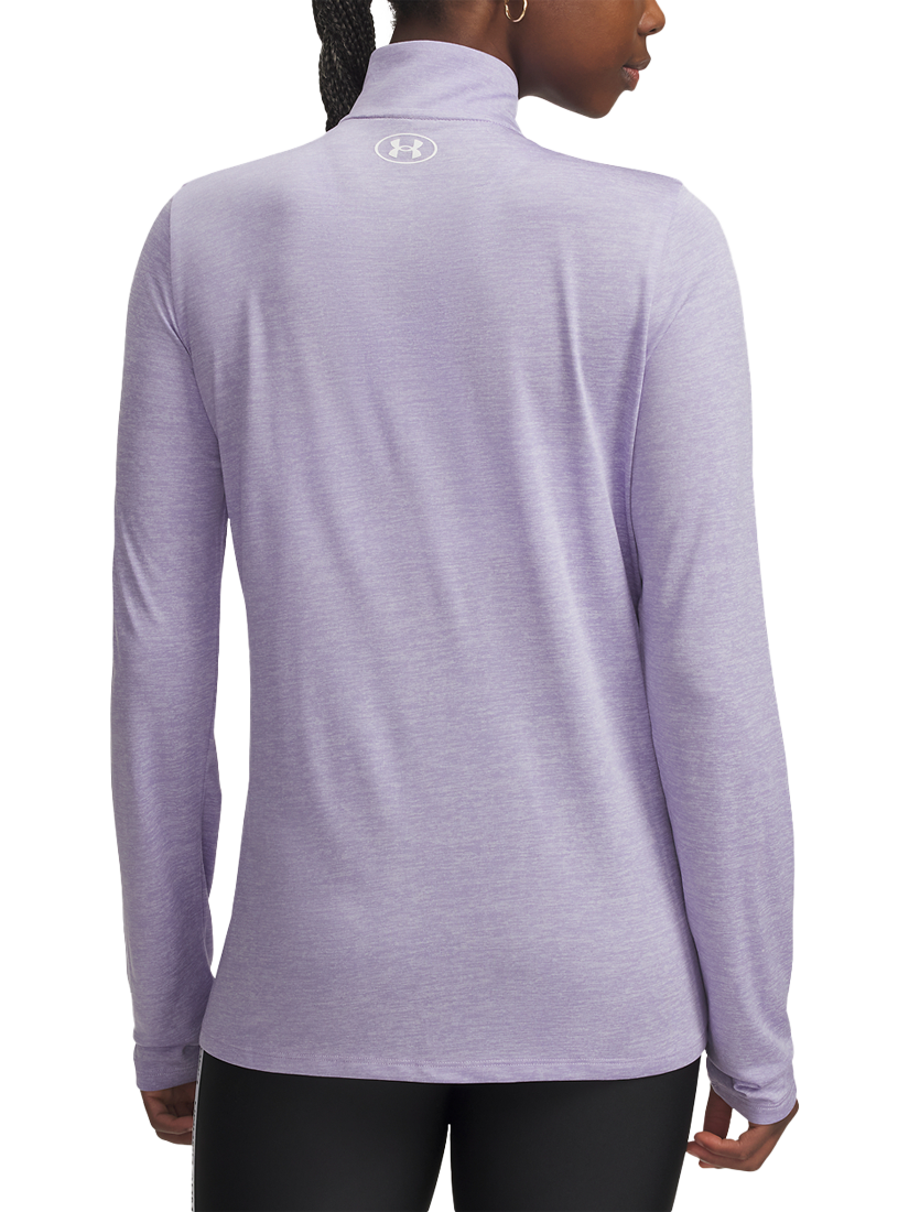 Product image 3 of 3, which shows Under Armour Women's Tech 1/2 Zip Top, Transparent /White, XS