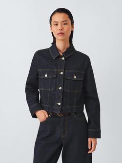 John Lewis Short Denim Jacket - view 2, Indigo