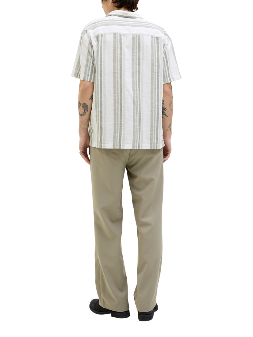 Product image 2 of 4, which shows Jack & Jones Stripe Short Sleeve Shirt, Vetiver, S