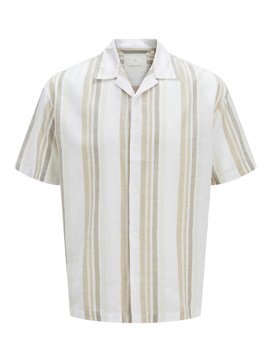 Product image 4 of 5, which shows Jack & Jones Stripe Short Sleeve Shirt, Travertine, S