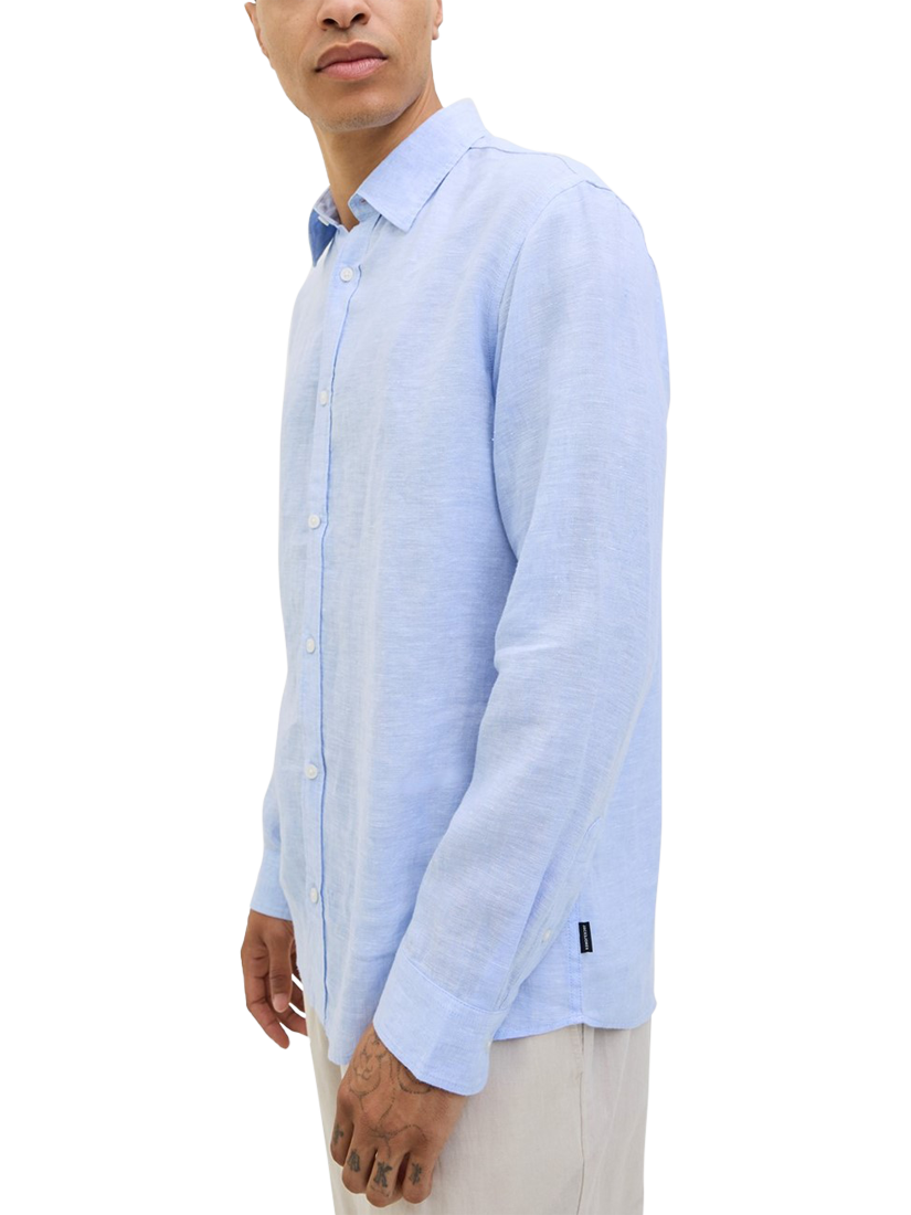 Product image 3 of 7, which shows Jack & Jones Linen Regular Fit Shirt, Brunnera Blue, S