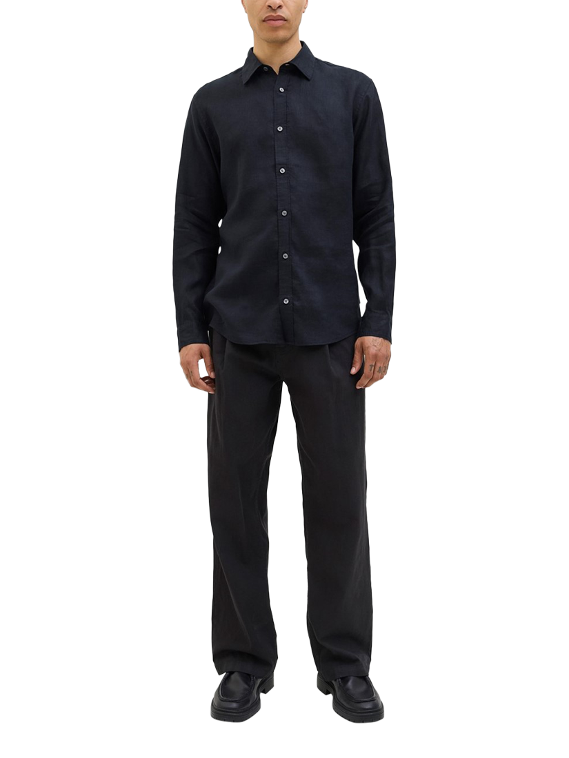 Product image 3 of 4, which shows Jack & Jones Linen Regular Fit Shirt, Black, S