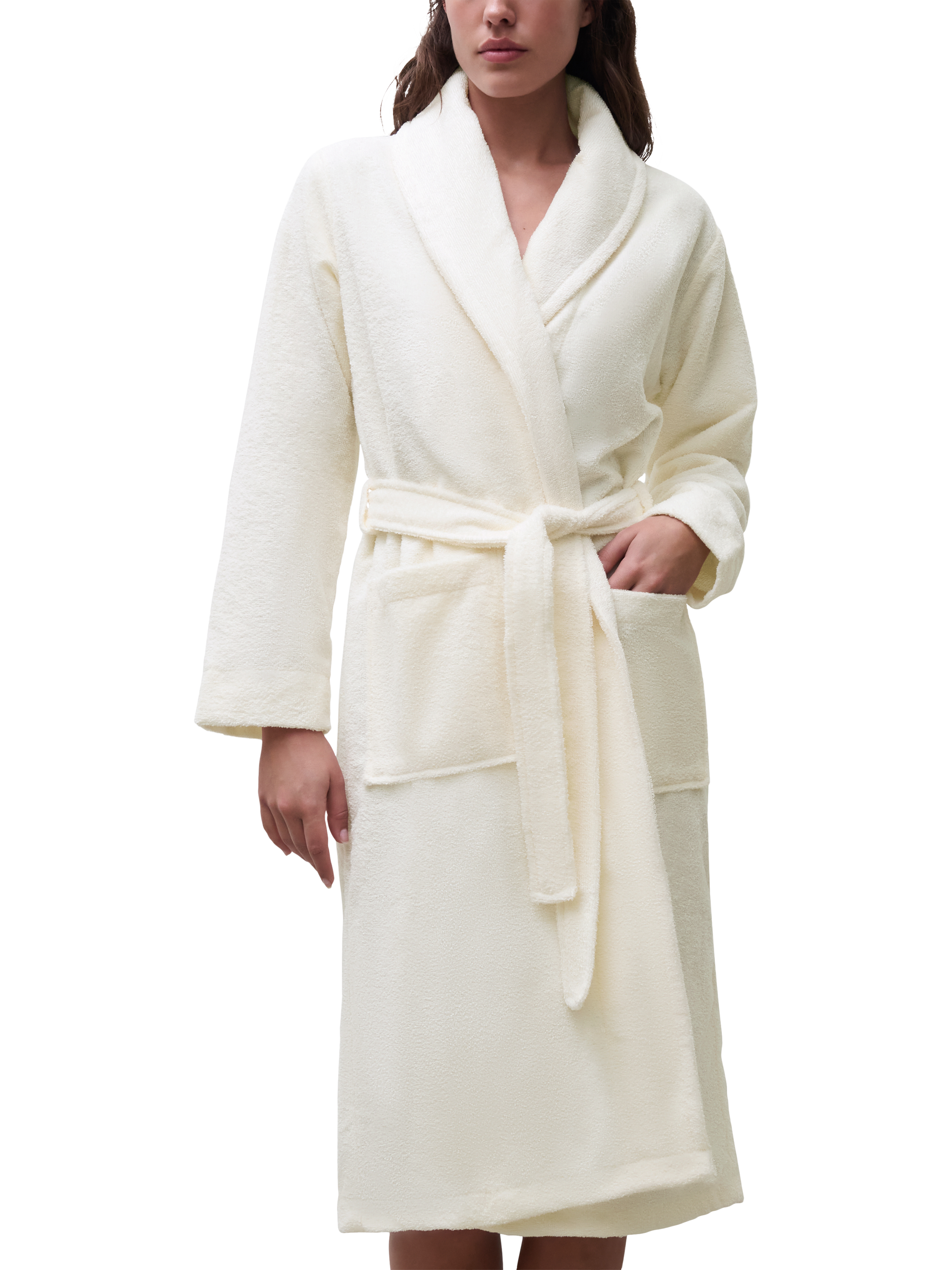 Product image 4 of 4, which shows Femilet Comfy Soft Feel Dressing Gown, Vanilla, XS