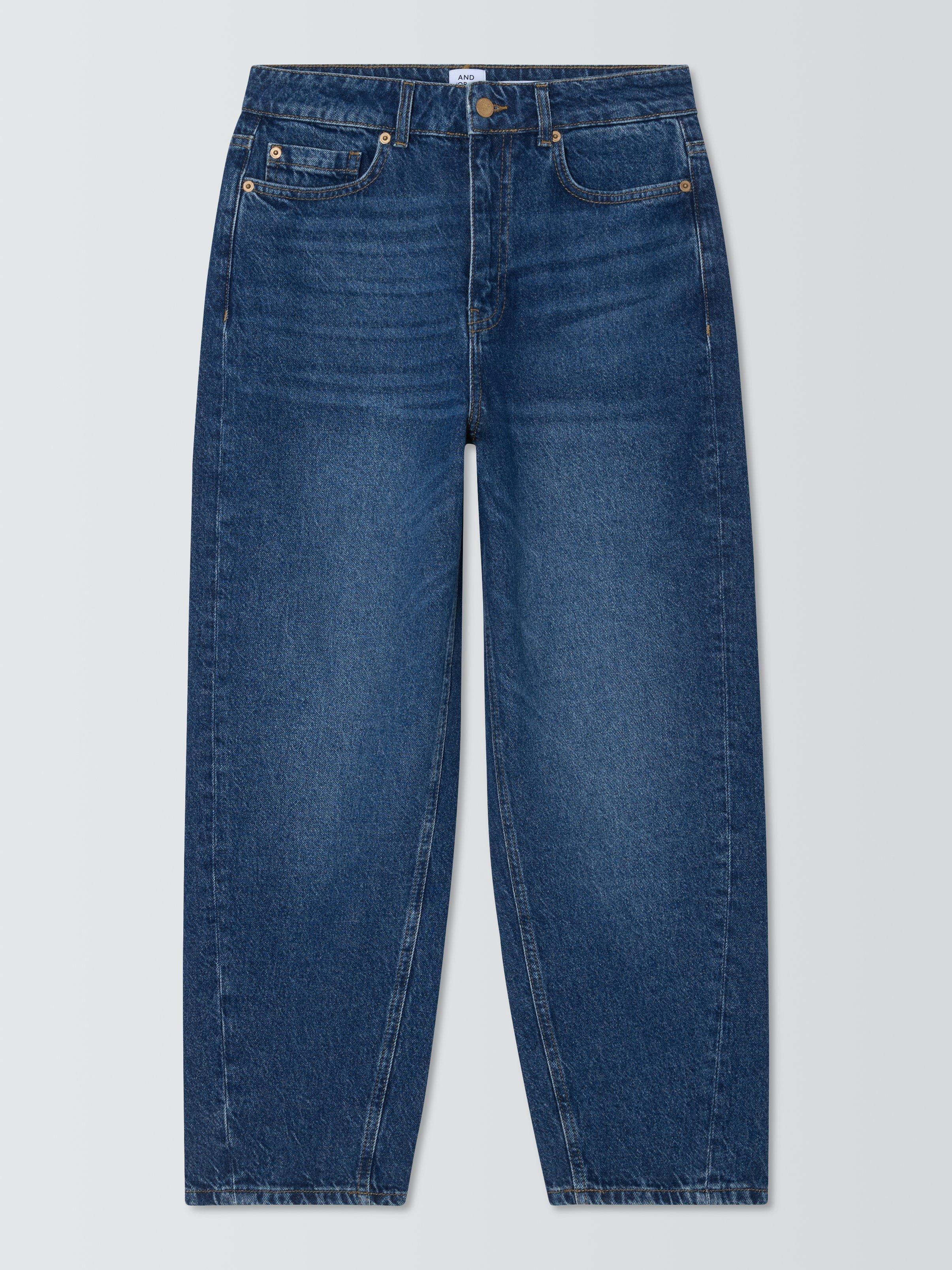 Product image 4 of 6, which shows AND/OR Mid Rise Barrel Leg Jeans, Mid Blue, 26R