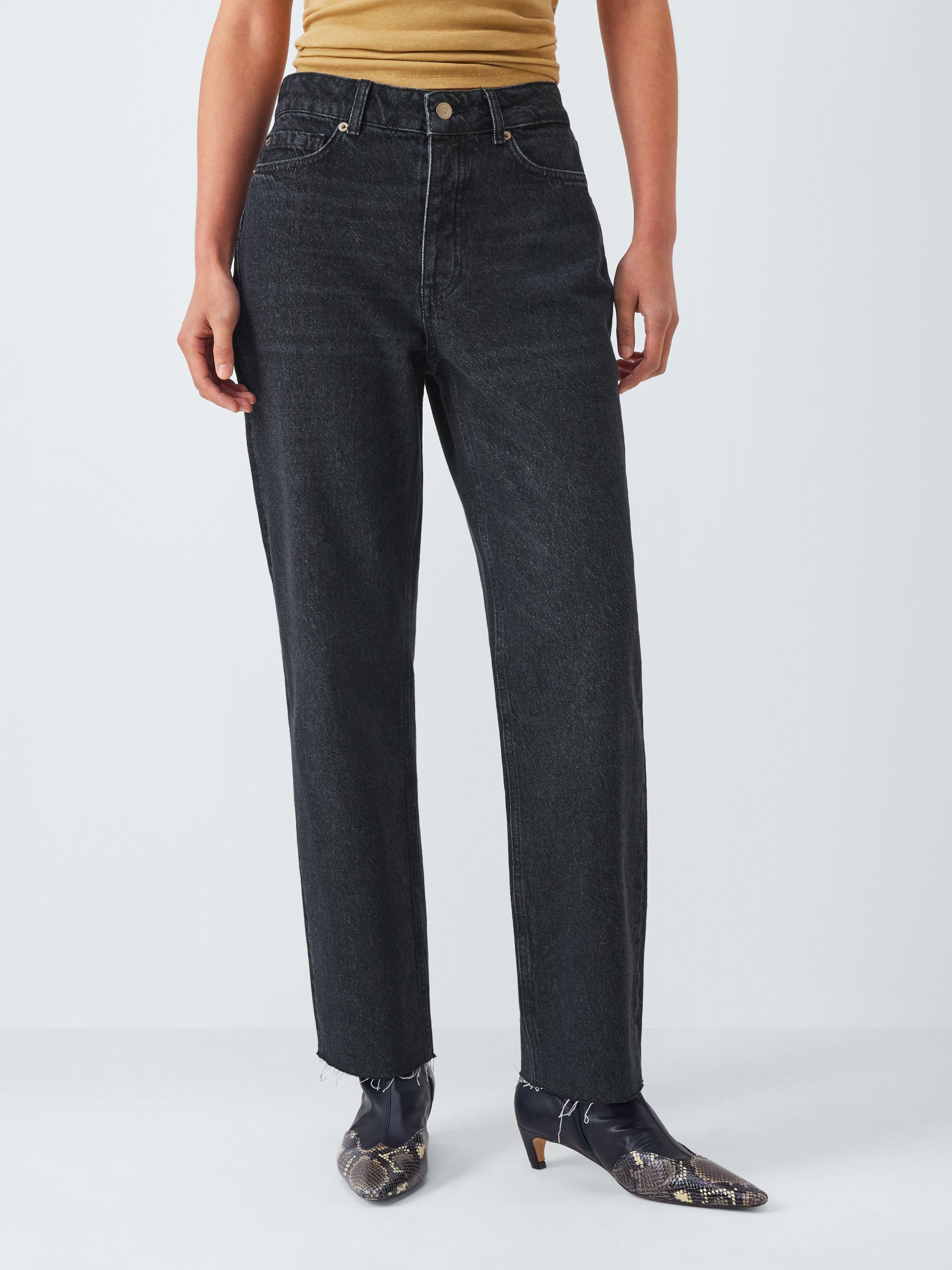 Product image 1 of 6, which shows AND/OR Mid Rise Straight Leg Jeans, Black, 26R