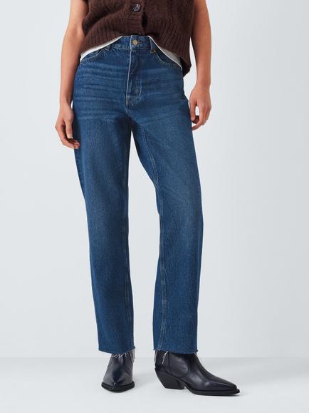 AND/OR Mid Rise Straight Leg Jeans, Mid Wash Blue