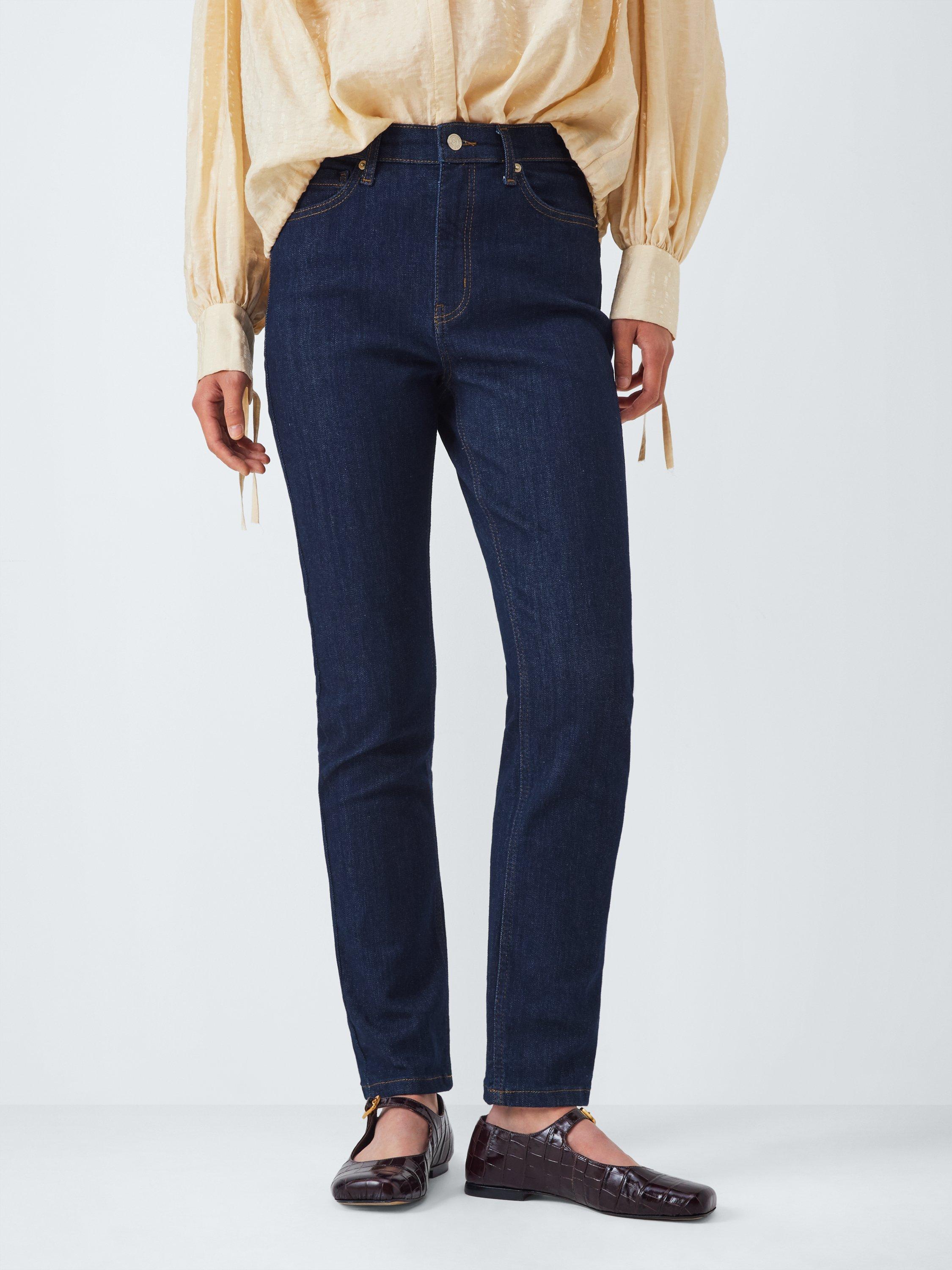 Product image 1 of 6, which shows John Lewis Mid Rise Skinny Jeans, Dark Blue, 8