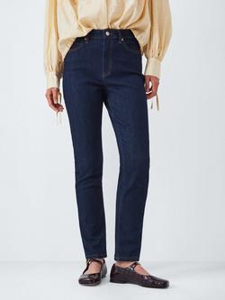 John Lewis Mid Rise Skinny Jeans, Dark Blue