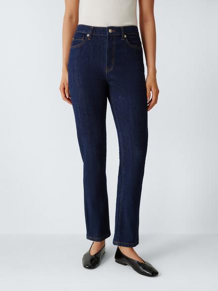 John Lewis Mid Rise Skinny Jeans, Dark Blue