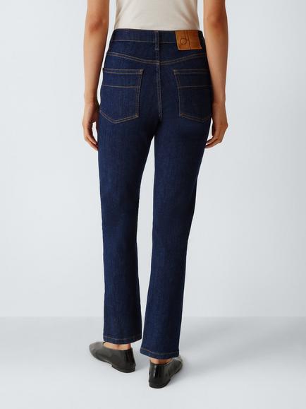 John Lewis Mid Rise Skinny Jeans - view 2, Dark Blue