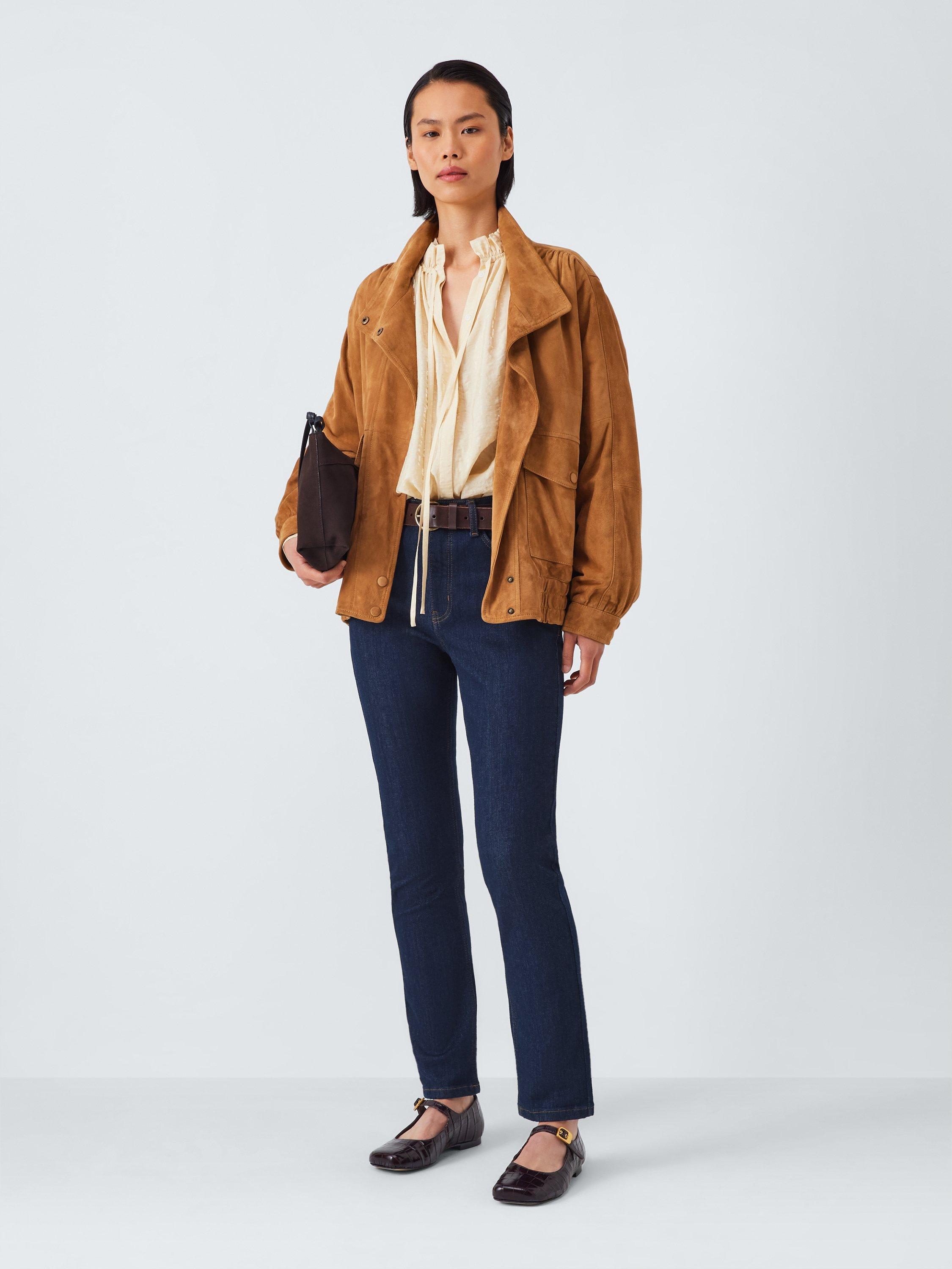 Product image 3 of 6, which shows John Lewis Mid Rise Skinny Jeans, Dark Blue, 8