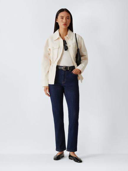 John Lewis Mid Rise Skinny Jeans, Dark Blue