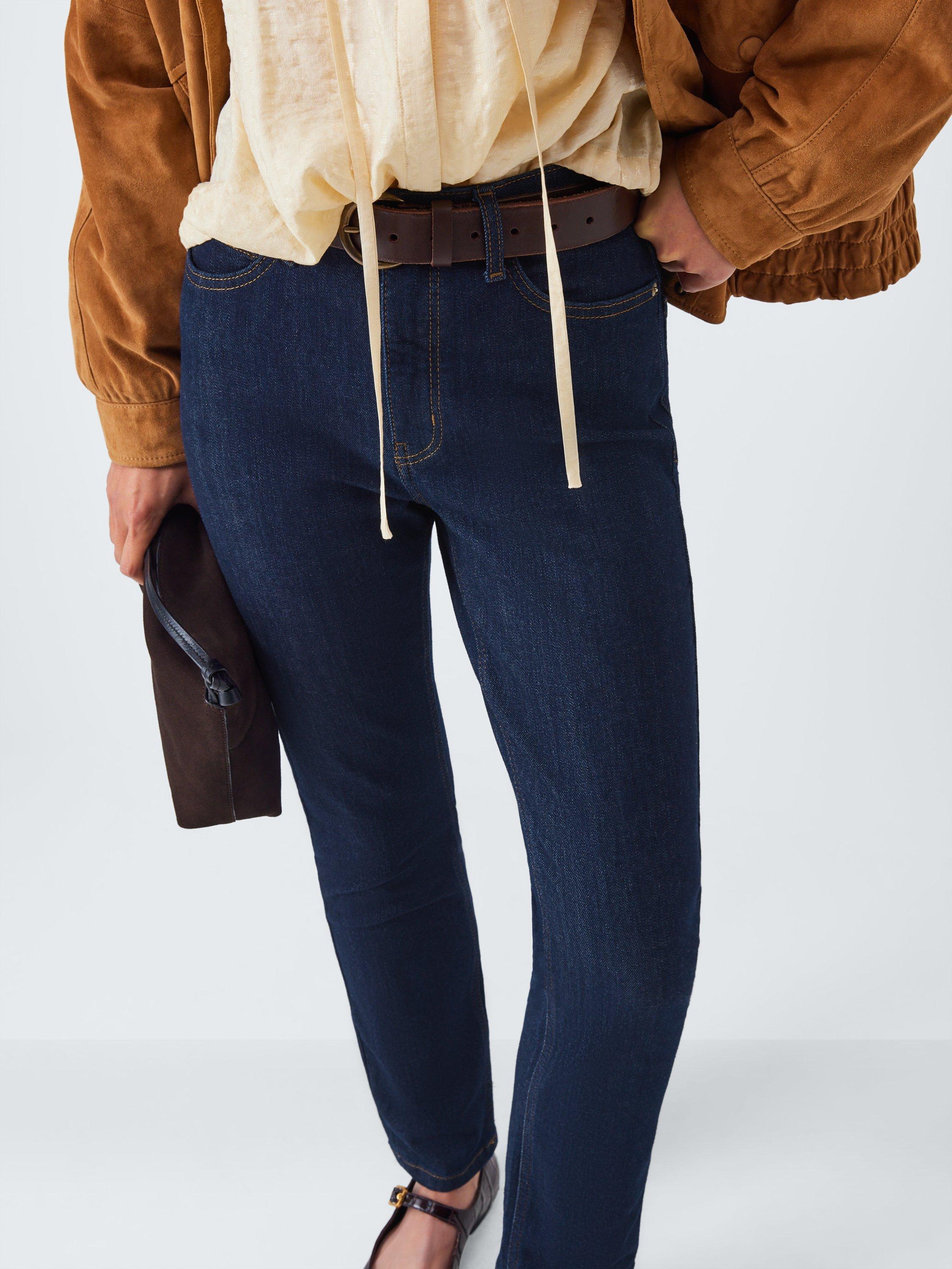 Product image 5 of 6, which shows John Lewis Mid Rise Skinny Jeans, Dark Blue, 8