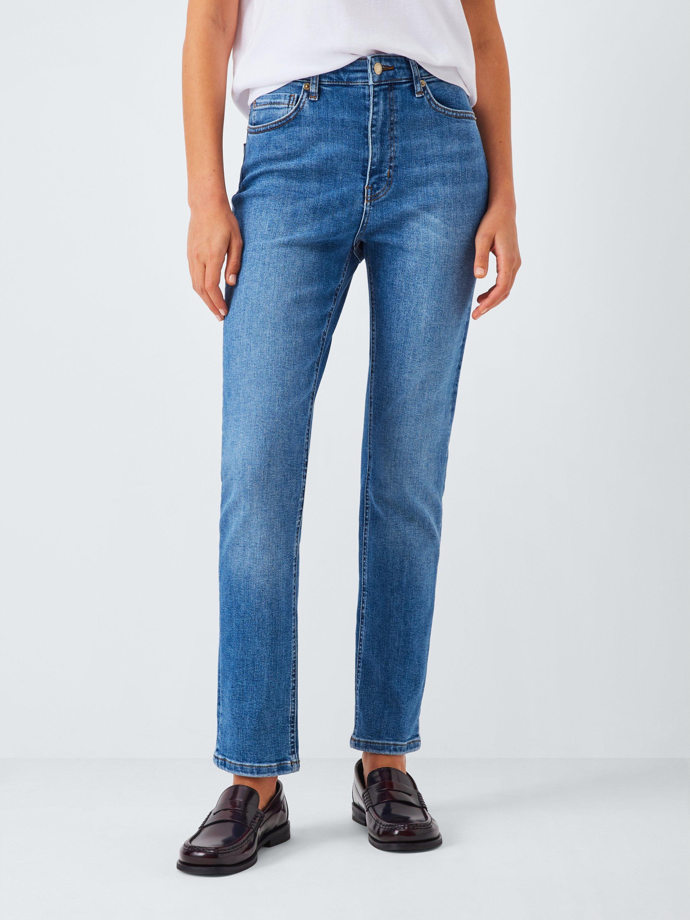 Product image 1 of 6, which shows John Lewis Mid Rise Skinny Jeans, Mid Blue, 8
