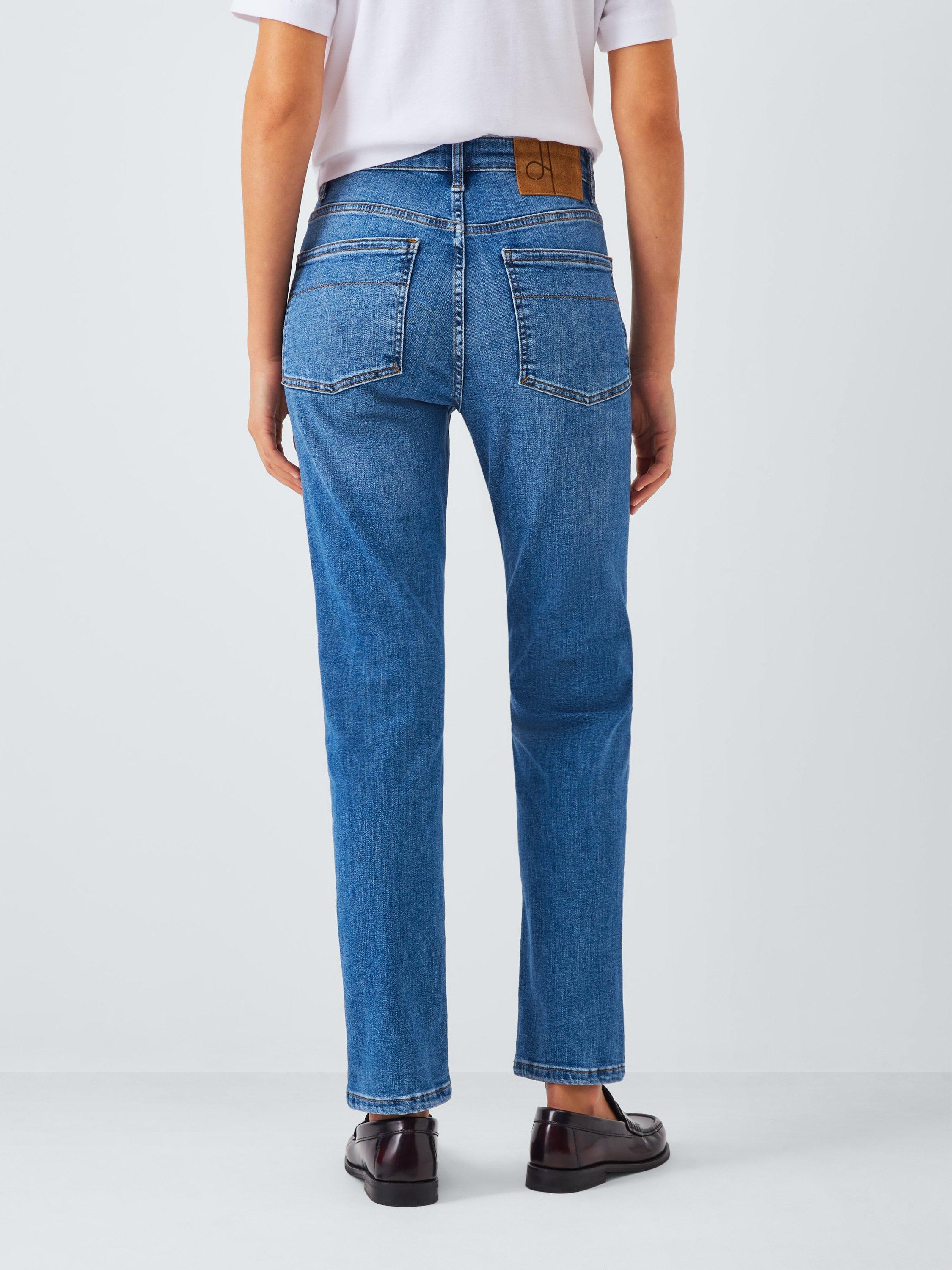 Product image 2 of 6, which shows John Lewis Mid Rise Skinny Jeans, Mid Blue, 8