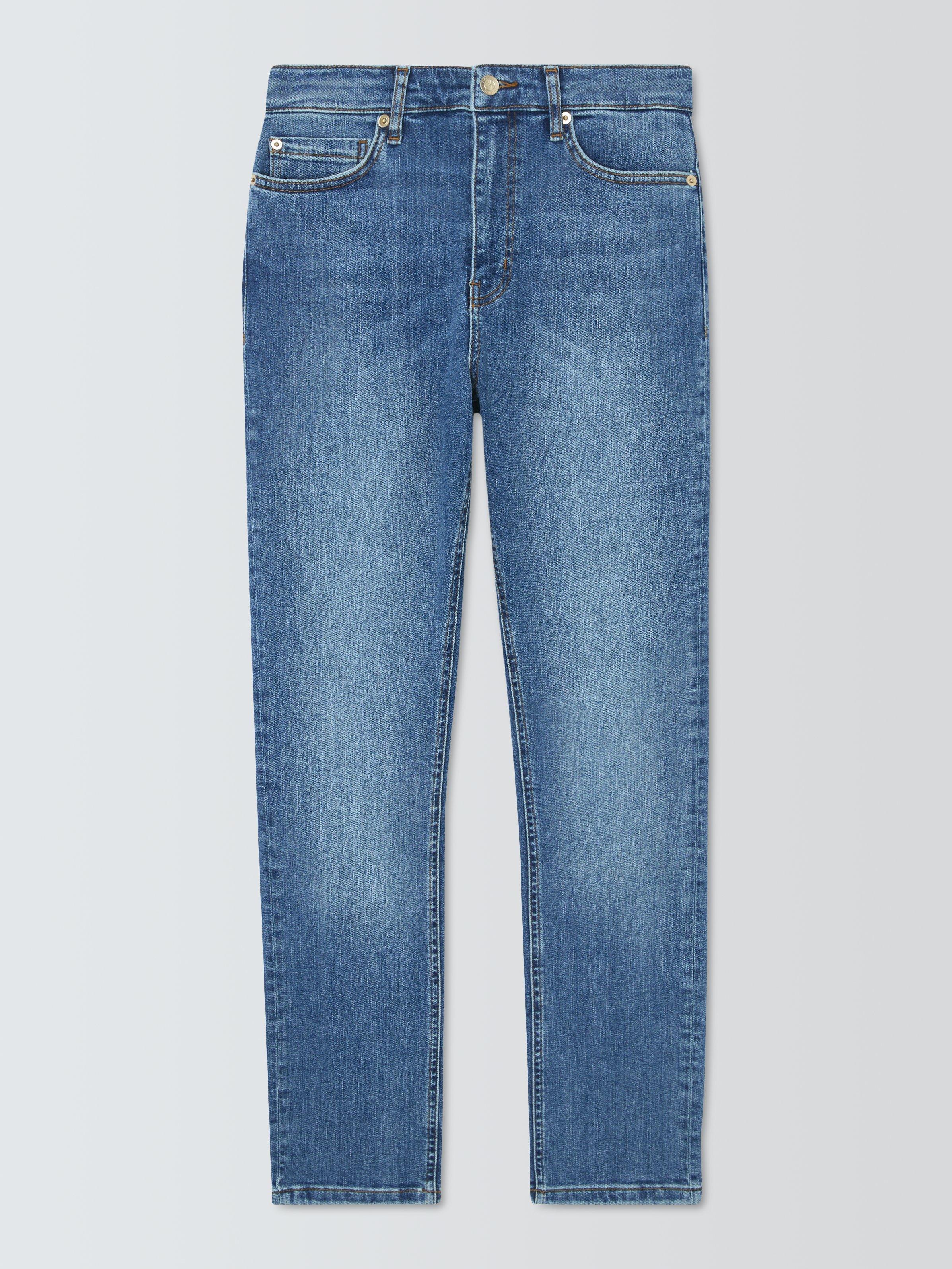 Product image 4 of 6, which shows John Lewis Mid Rise Skinny Jeans, Mid Blue, 8