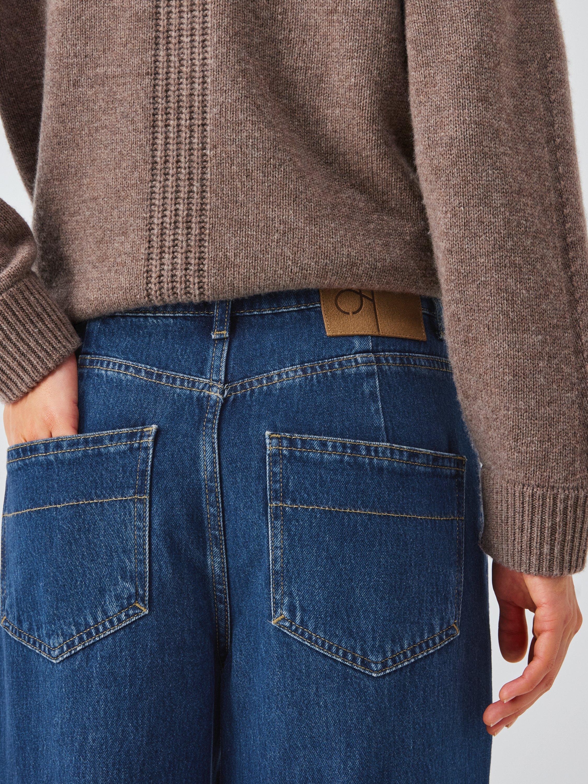 Product image 6 of 6, which shows John Lewis Soft Wide Leg Denim Jeans, Dark Blue, 10