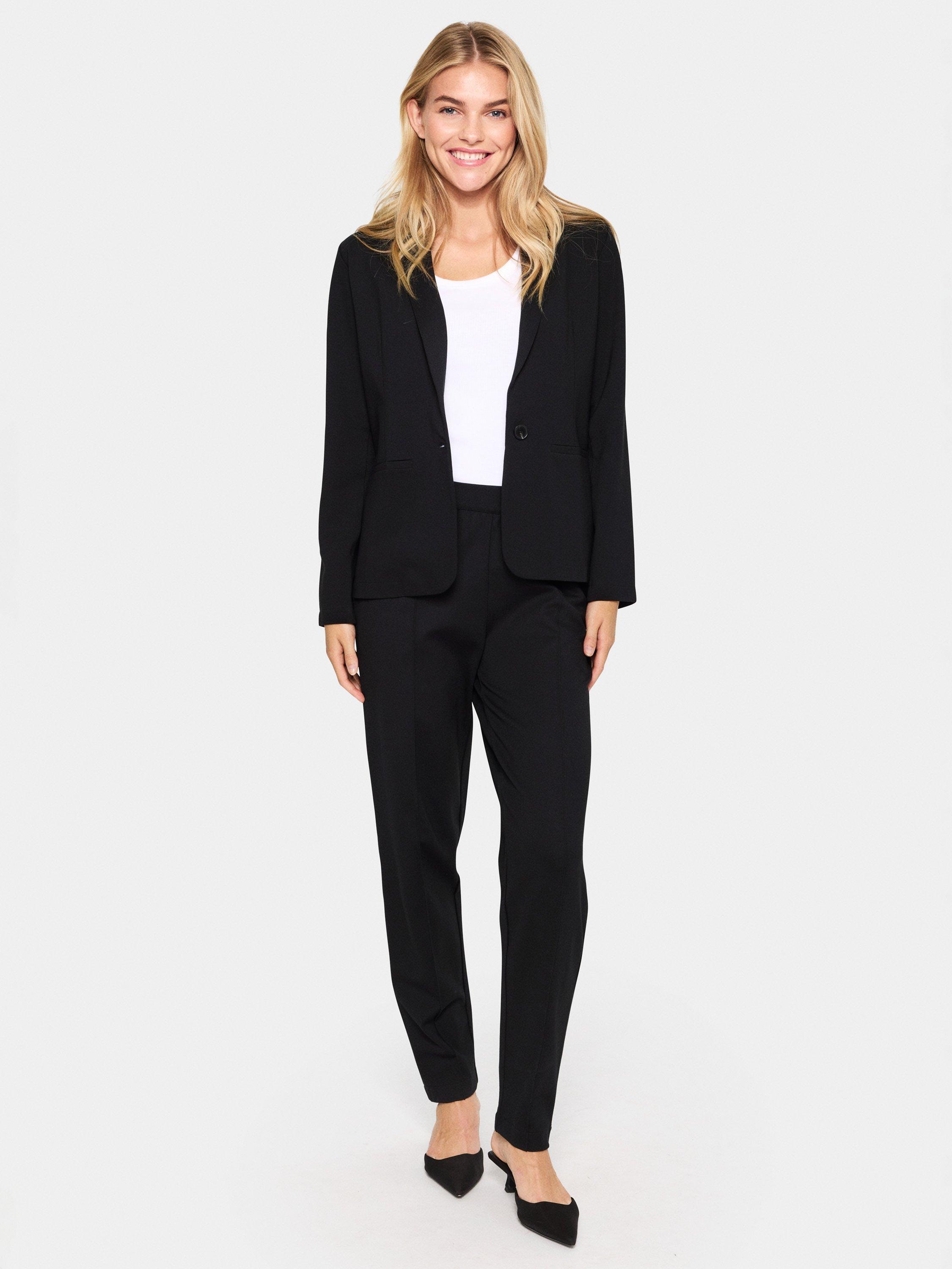 Product image 3 of 6, which shows Saint Tropez Genn Tailored Trousers containing LENZING™ ECOVERO™ Viscose, Black, XS