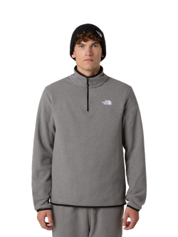 The North Face Glacier 1/4 Zip Fleece, Mid Grey Heather, Mid Grey Heather