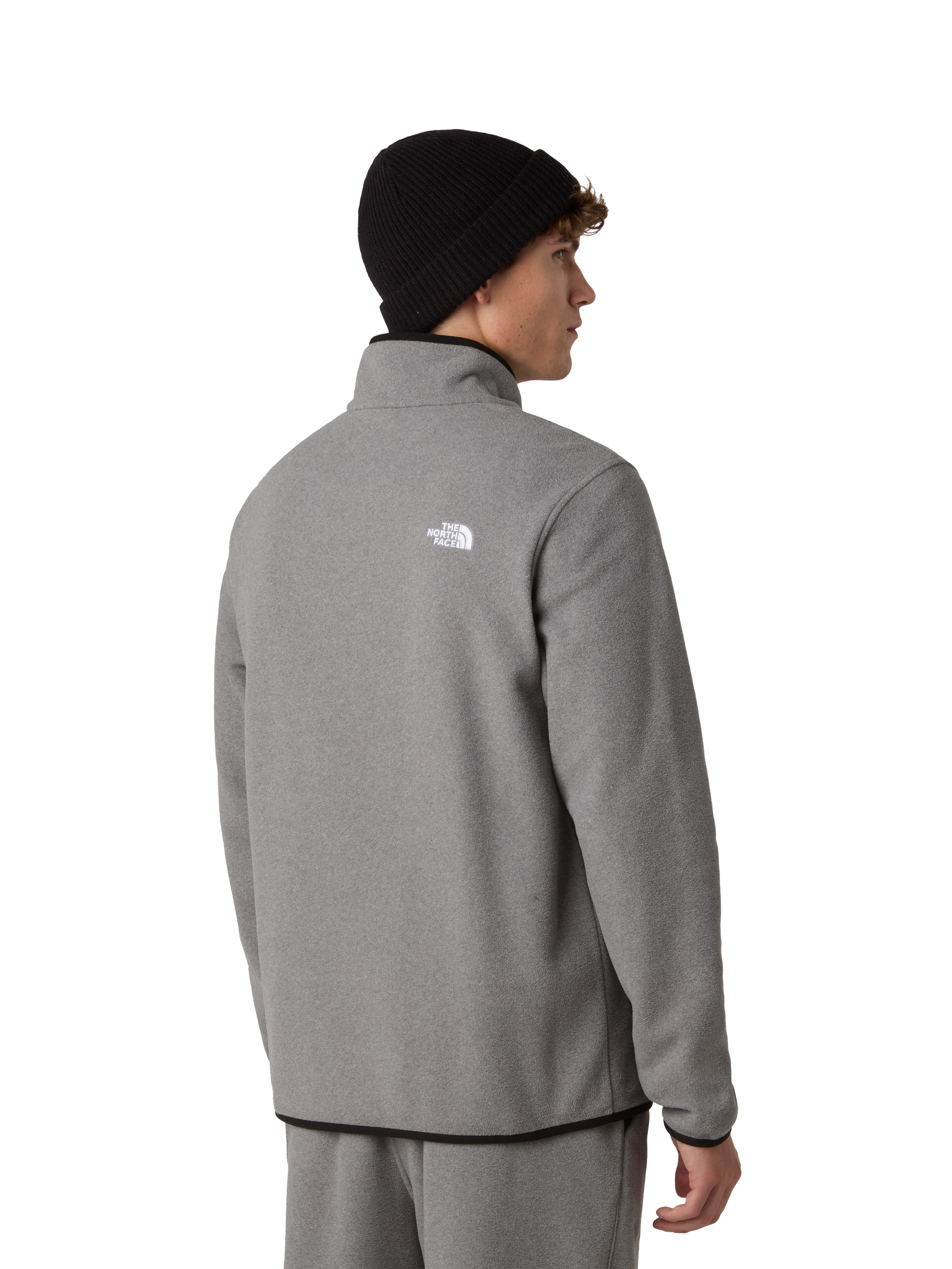 Product image 2 of 3, which shows The North Face Glacier 1/4 Zip Fleece, Mid Grey Heather, S