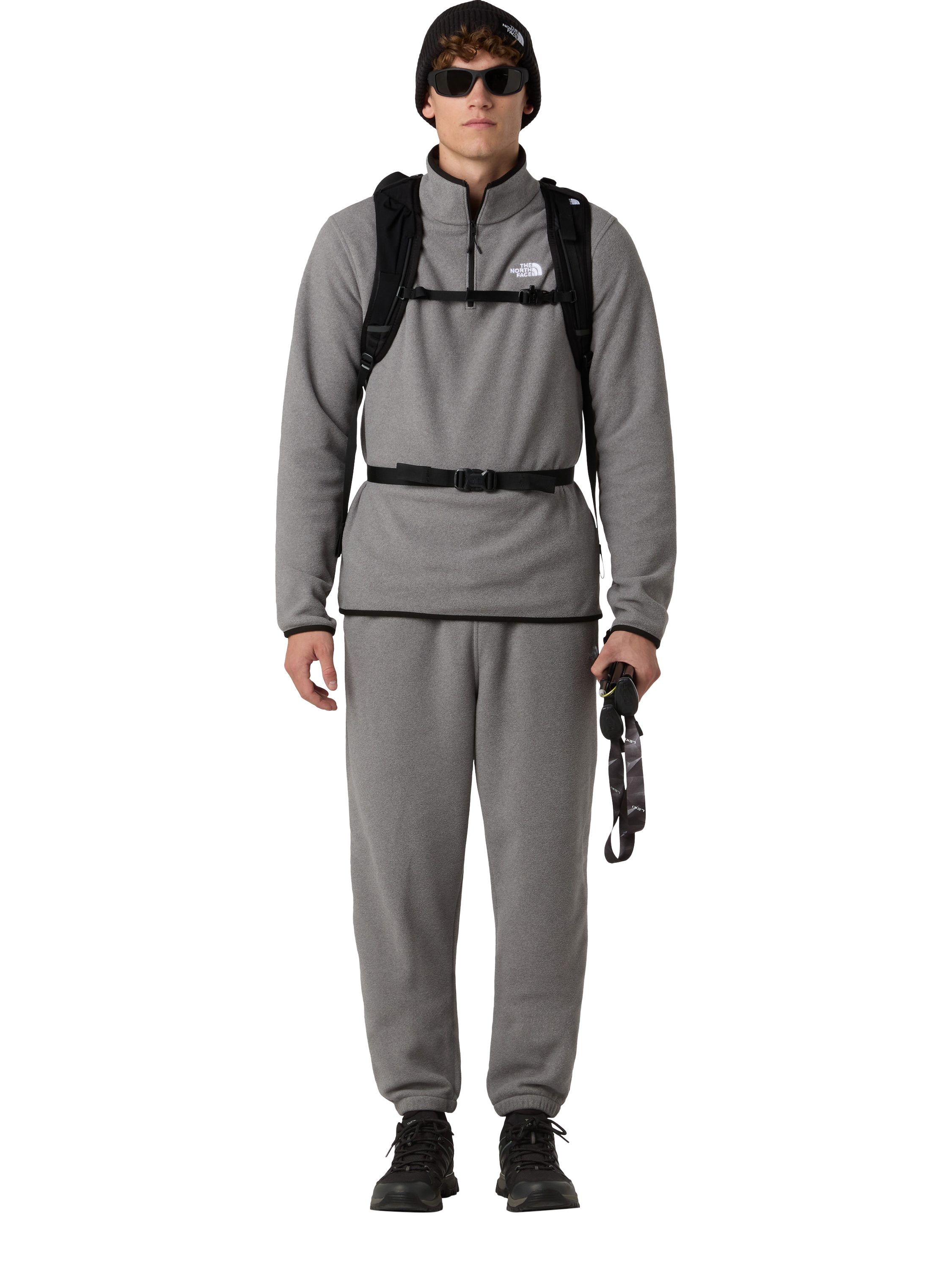 Product image 3 of 3, which shows The North Face Glacier 1/4 Zip Fleece, Mid Grey Heather, S