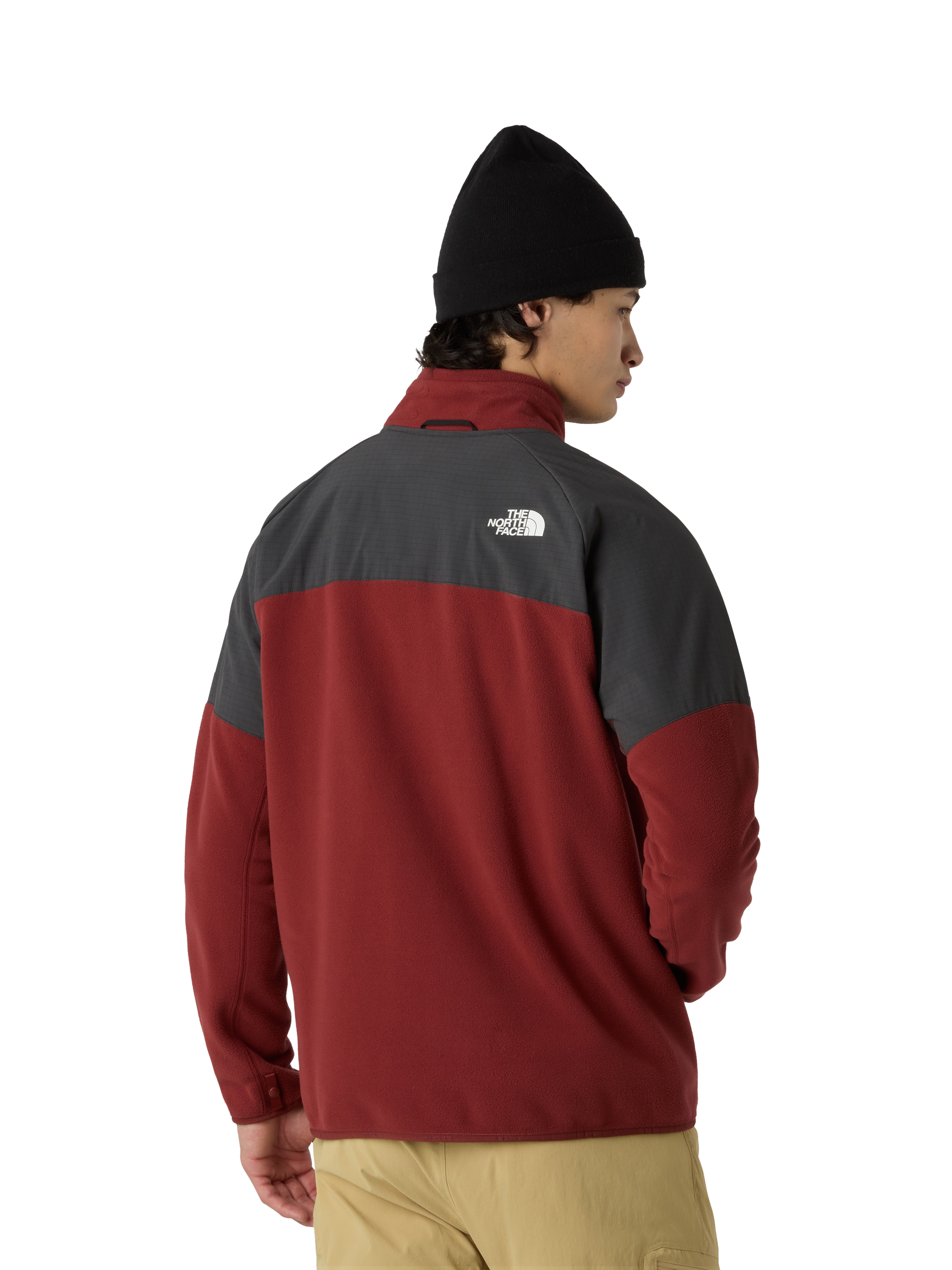 Product image 2 of 4, which shows The North Face Glacier Full Zip Fleece, Sumac/ Grey, M