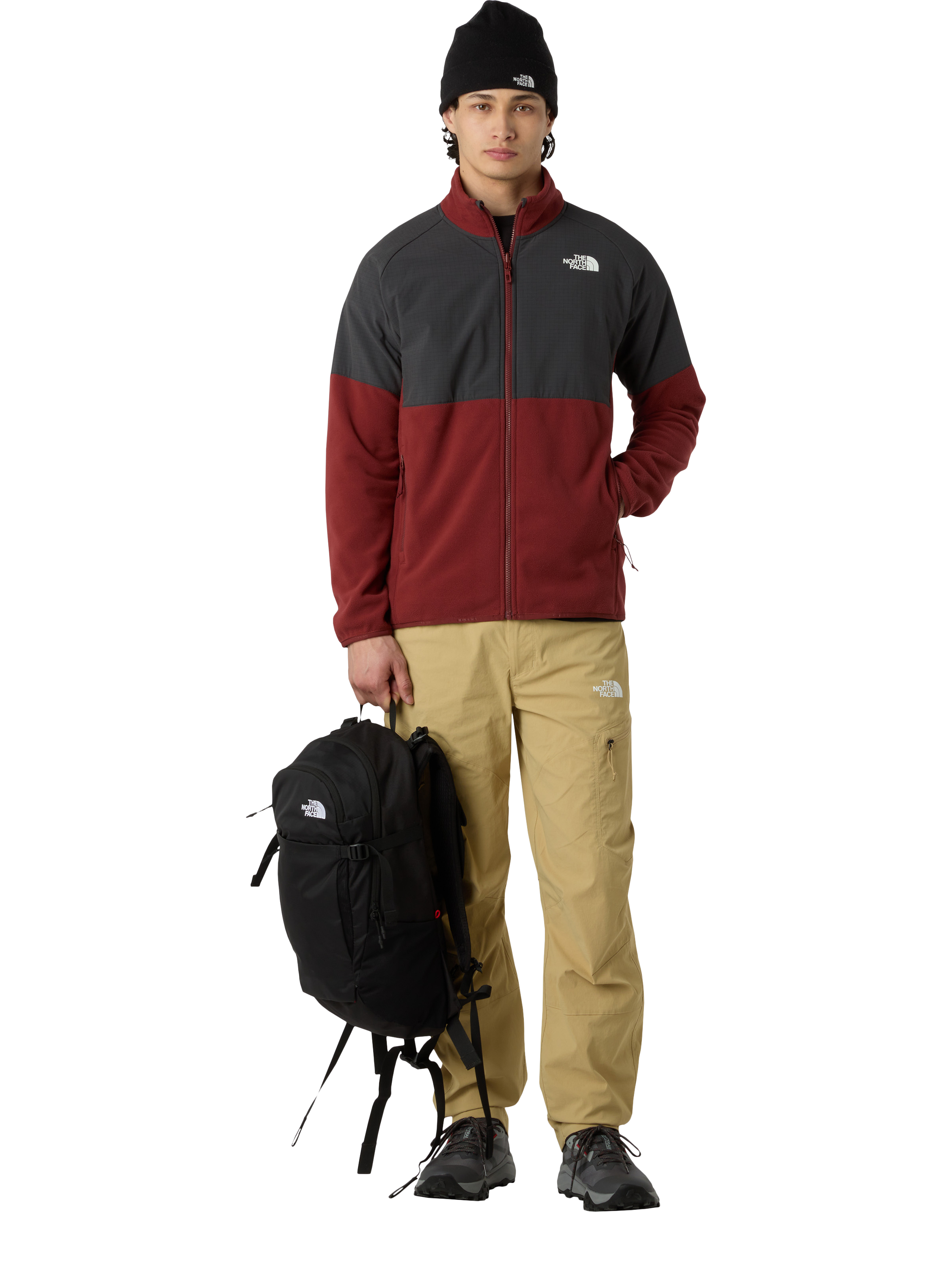 Product image 4 of 4, which shows The North Face Glacier Full Zip Fleece, Sumac/ Grey, M