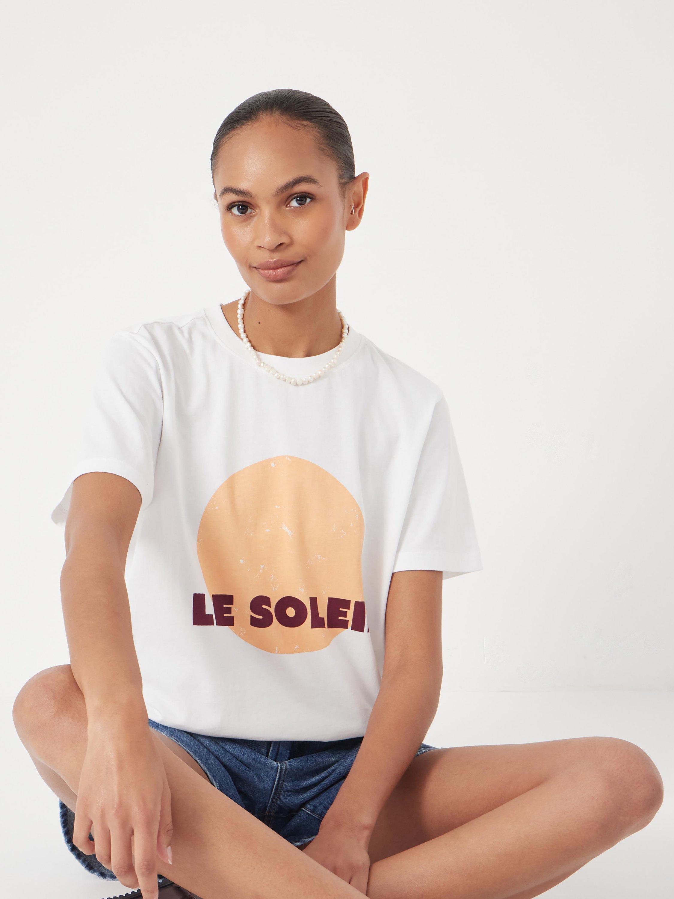 Product image 4 of 4, which shows HUSH Le Soleil Graphic T-Shirt, Ecru, L